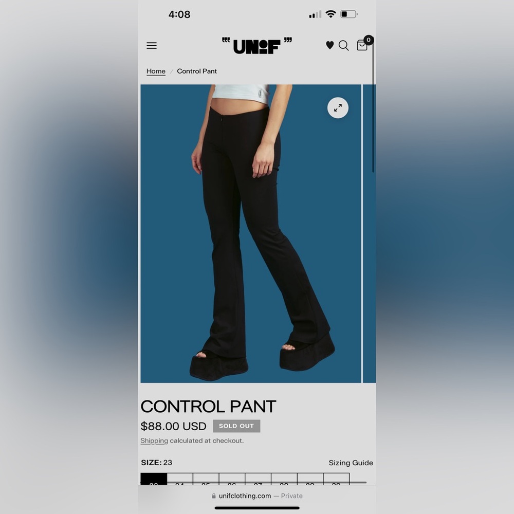 UNIF low rise control pant